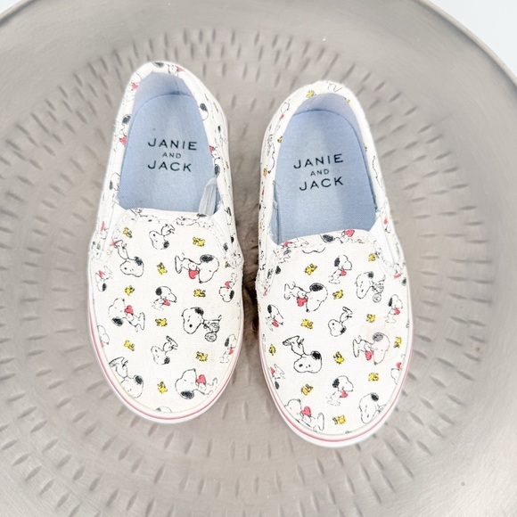 Janie and Jack Other - Janie and Jack Cream and Red Slip-On Peanut Sneakers